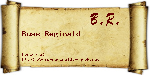 Buss Reginald névjegykártya
